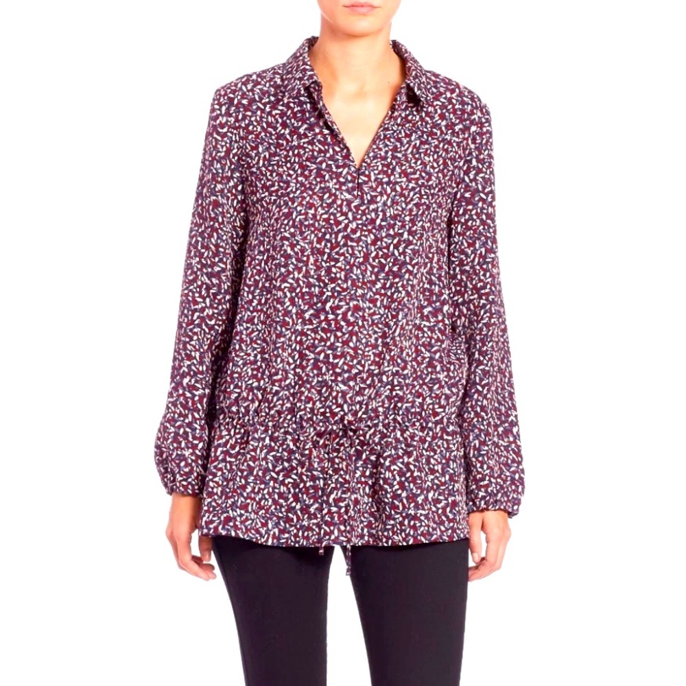 Tory Burch Red Agate Confetti Silk Tunic